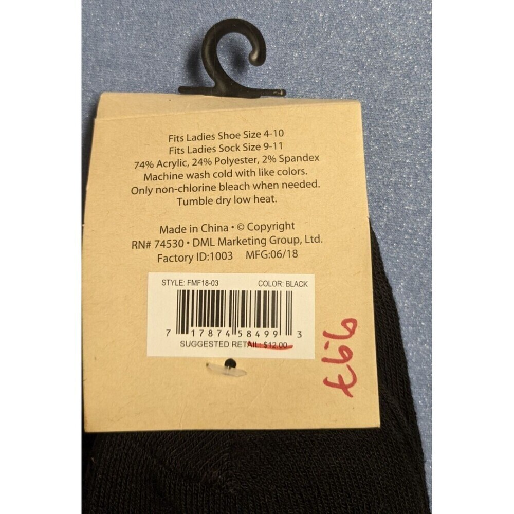 NEW~Legale Women's Soft Acrylic Blend Crew Socks 2-Pair Ladies Shoe Size 4-10 - Picture 4 of 4